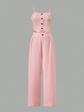 15847 1a-024 Top De Tirantes Asimétrico y pantalon