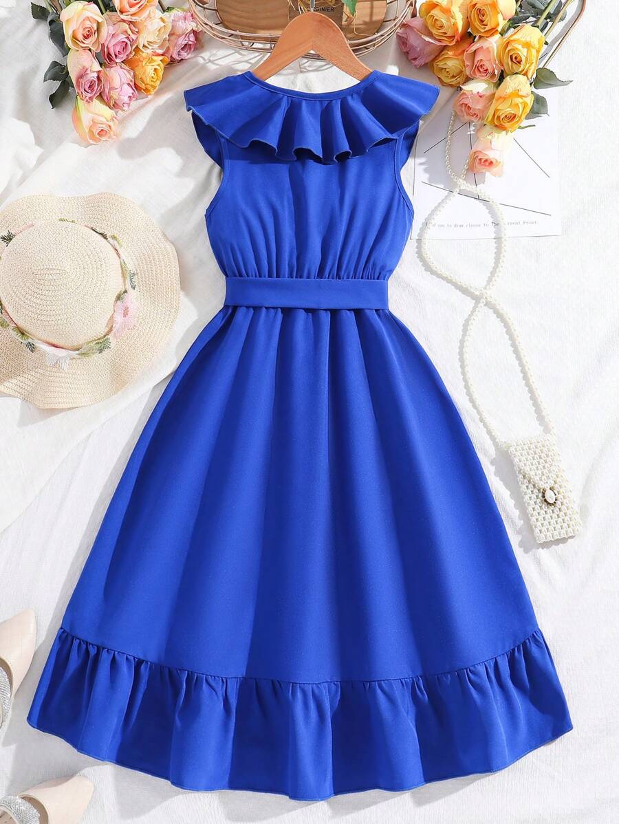 15844 1a-011 Vestido Sin Mangas Con Cuello En V Con Decoración
