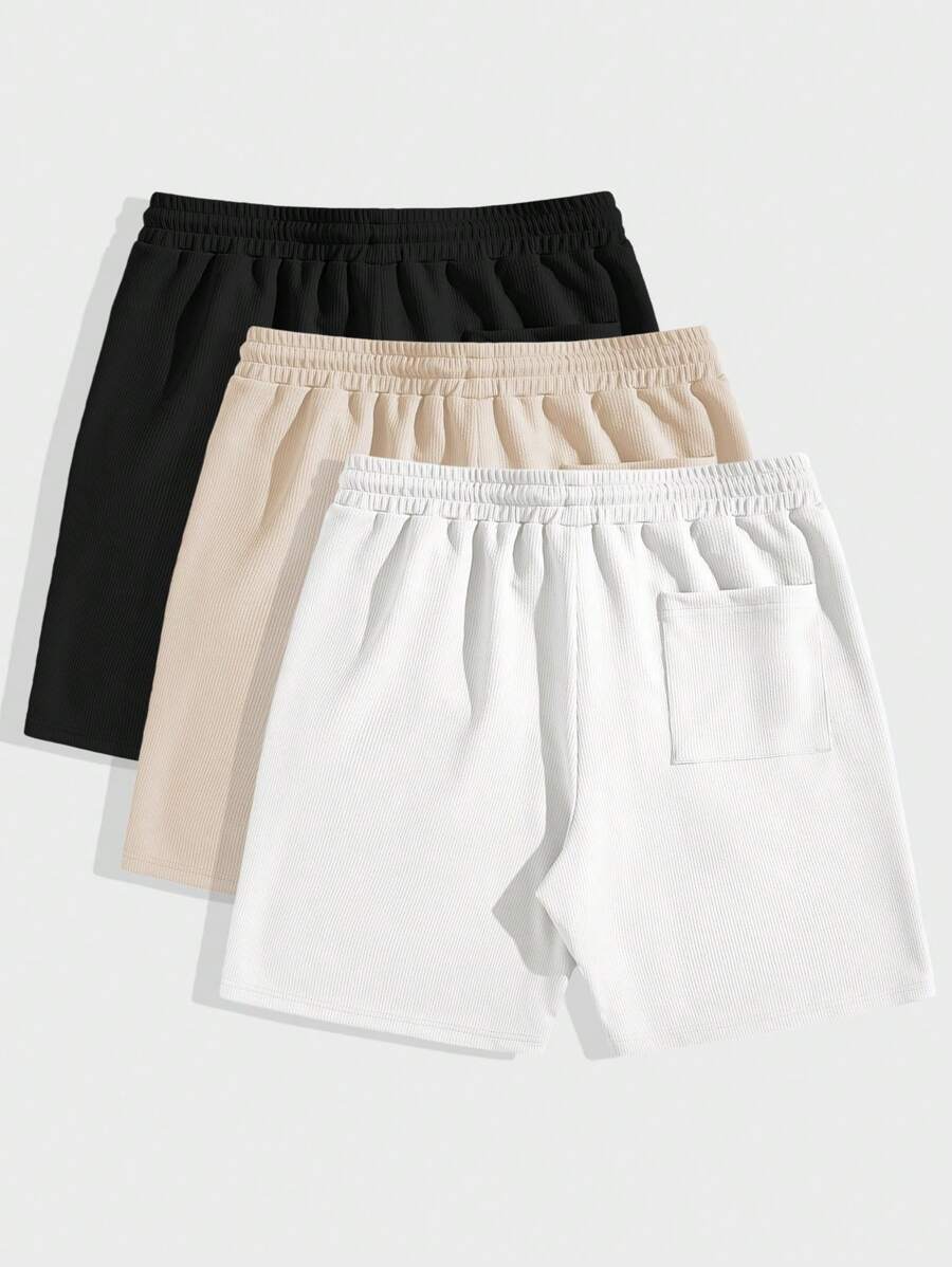 11953 1a-031 Pantalones Cortos short 1  Rectos De Punto Casuales Para Hombres