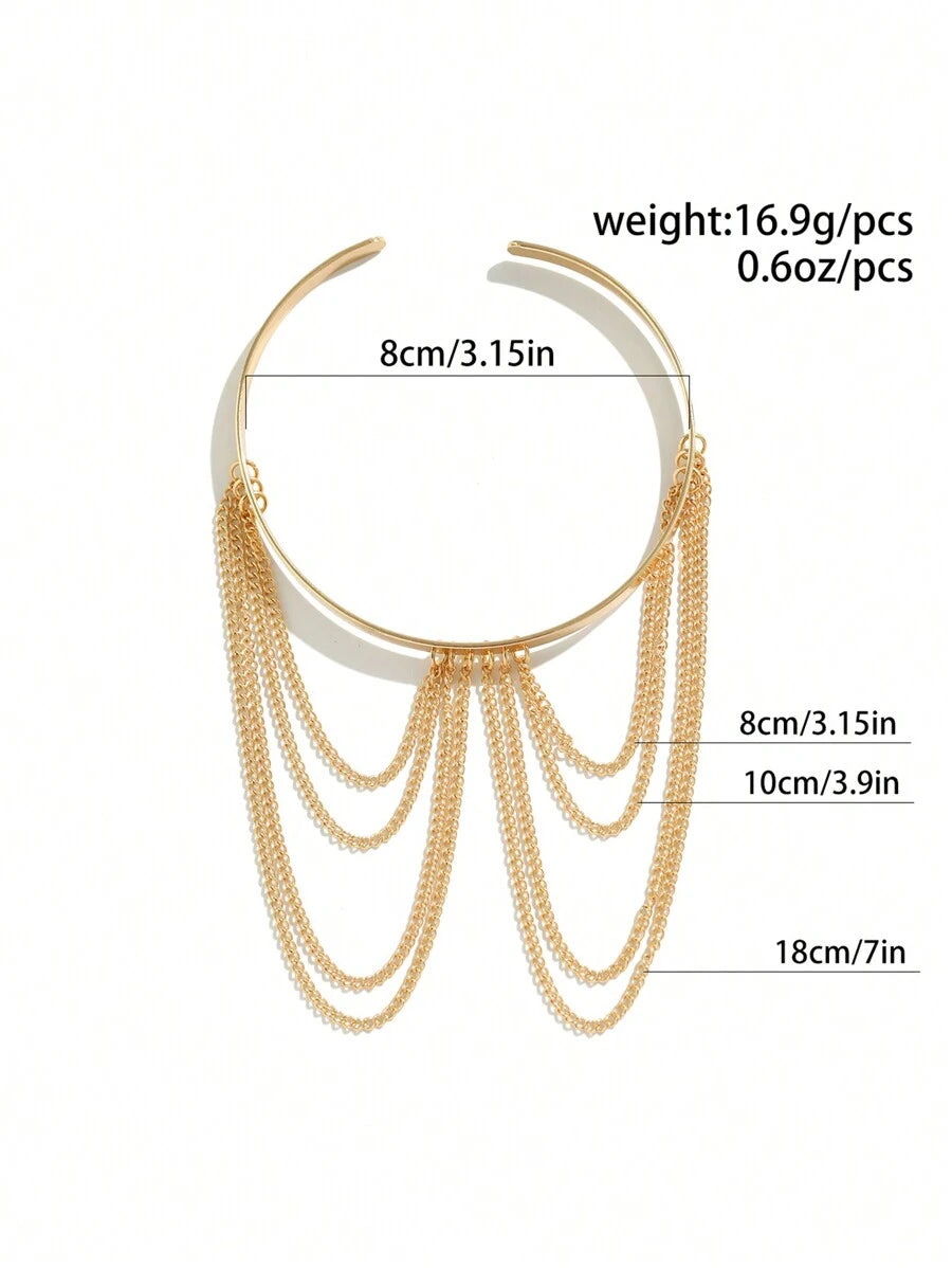 15167 1b-019 Brazalete Abierto Vintage Dorado  1 Pieza