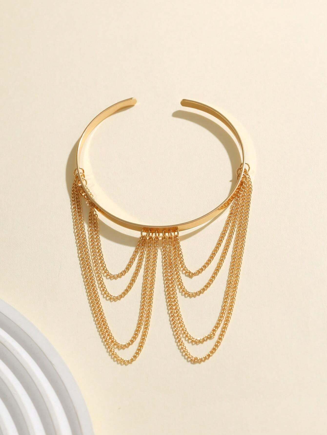 15167 1b-019 Brazalete Abierto Vintage Dorado  1 Pieza