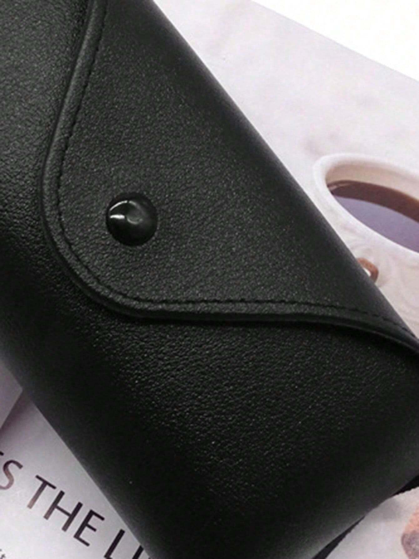 11212 1l-388 1 Pieza Bolsa De Gafas De Cuero Pu De Color Sólido Minimalista