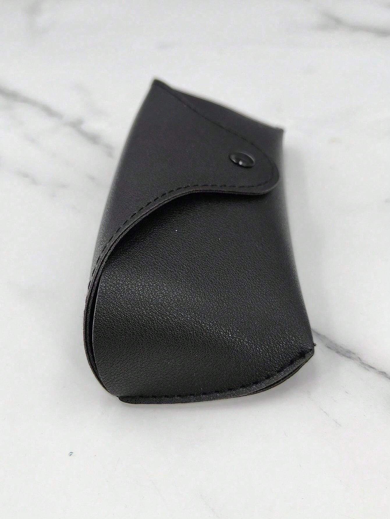 11212 1l-388 1 Pieza Bolsa De Gafas De Cuero Pu De Color Sólido Minimalista