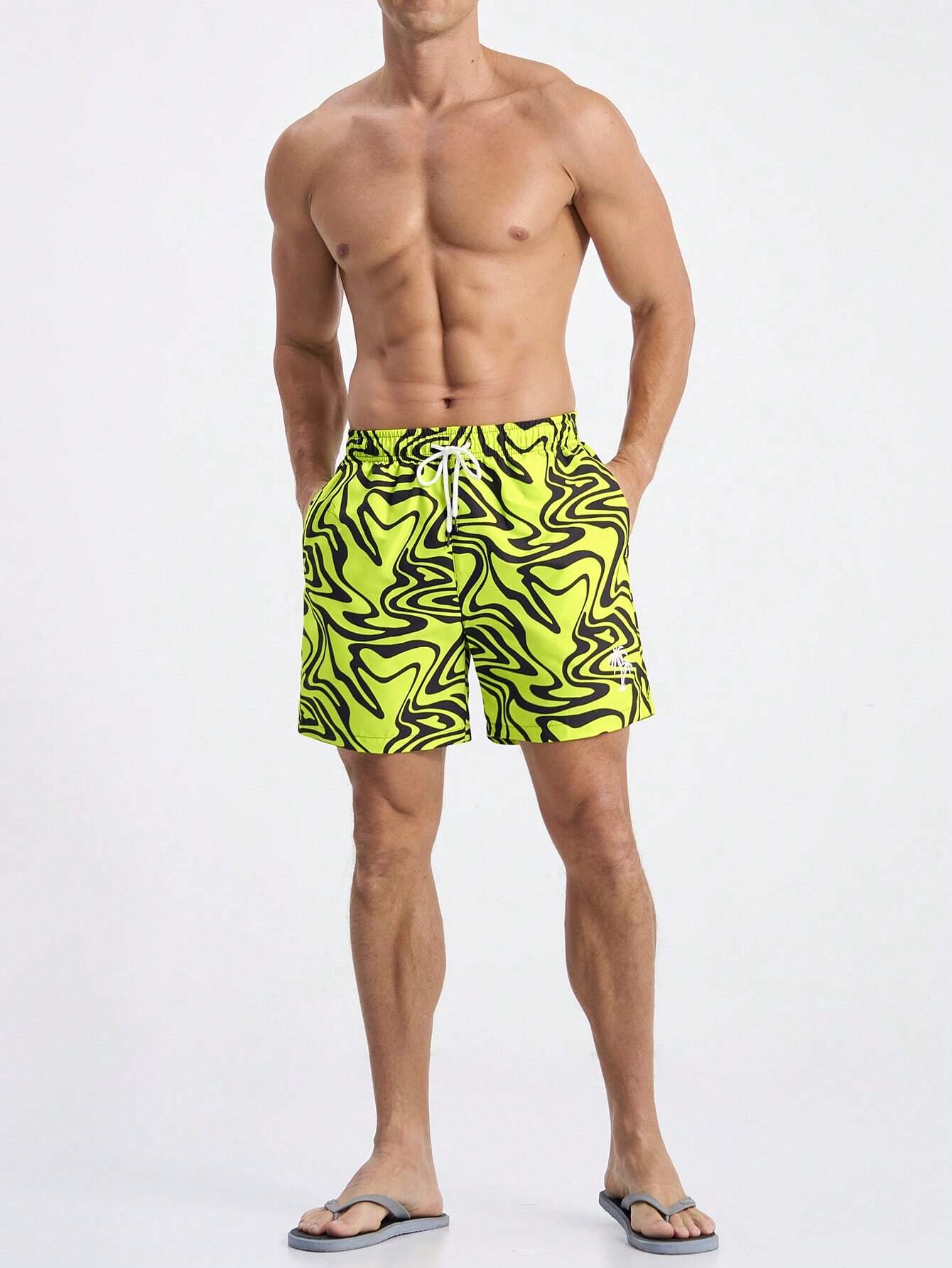 12589 2a-03-16 Shorts De Playa Con Cuerda Para Hombres 1 Pza