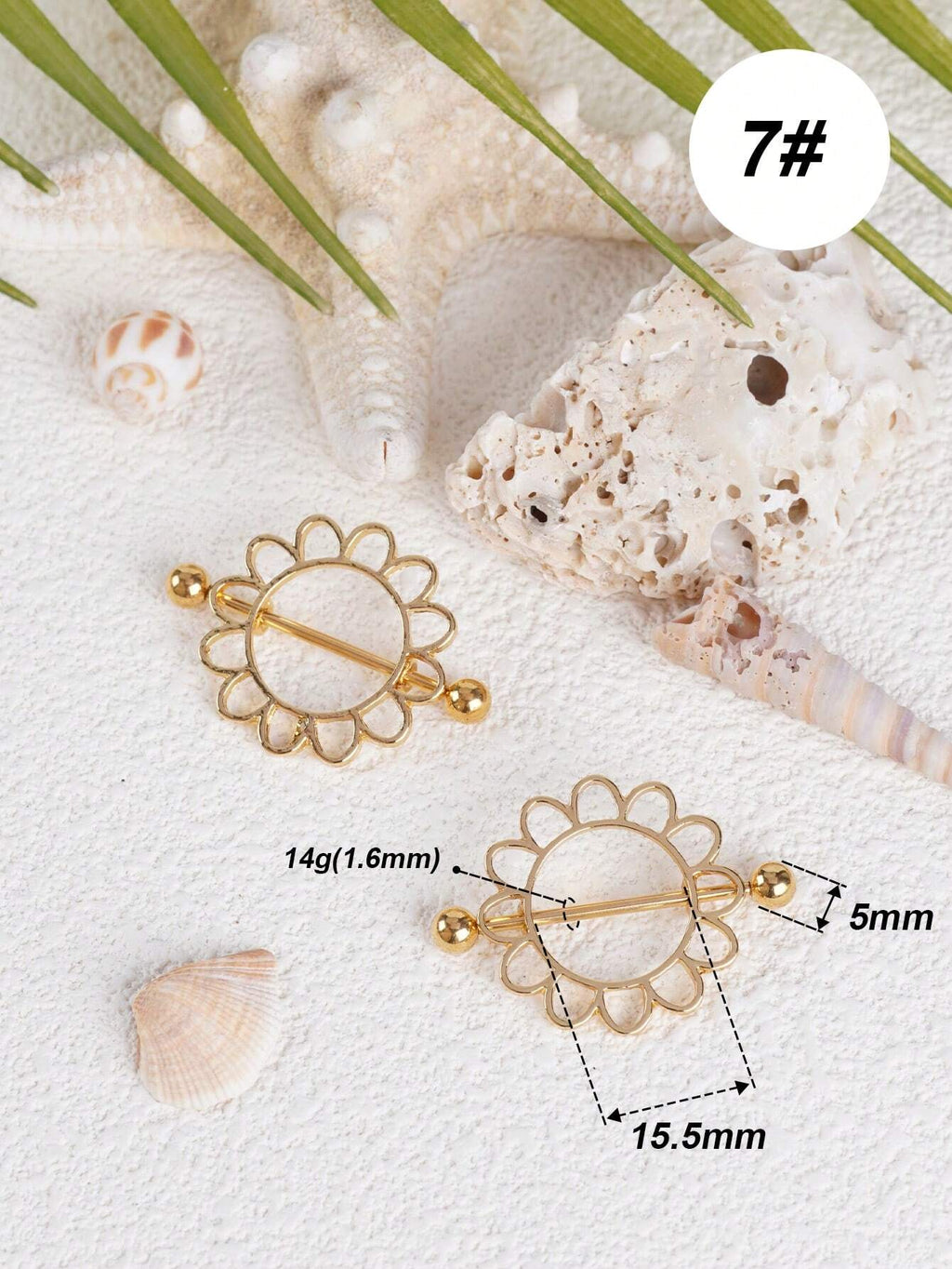 15348 1b-020 Piercing para pezones 2 Pzas