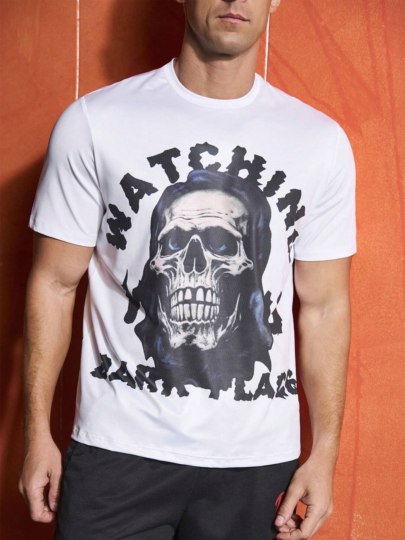 13705 1t-006 Polo deportivo estampado de calaveras 1 Pza