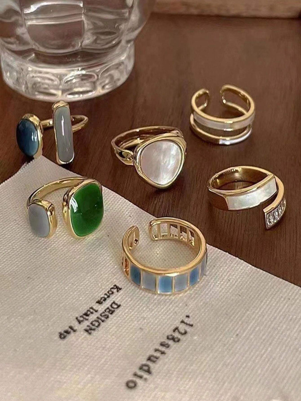 10321 1b-023 Seis Piezas Anillo De Esmeralda Para Mujer