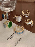 10321 1b-023 Seis Piezas Anillo De Esmeralda Para Mujer