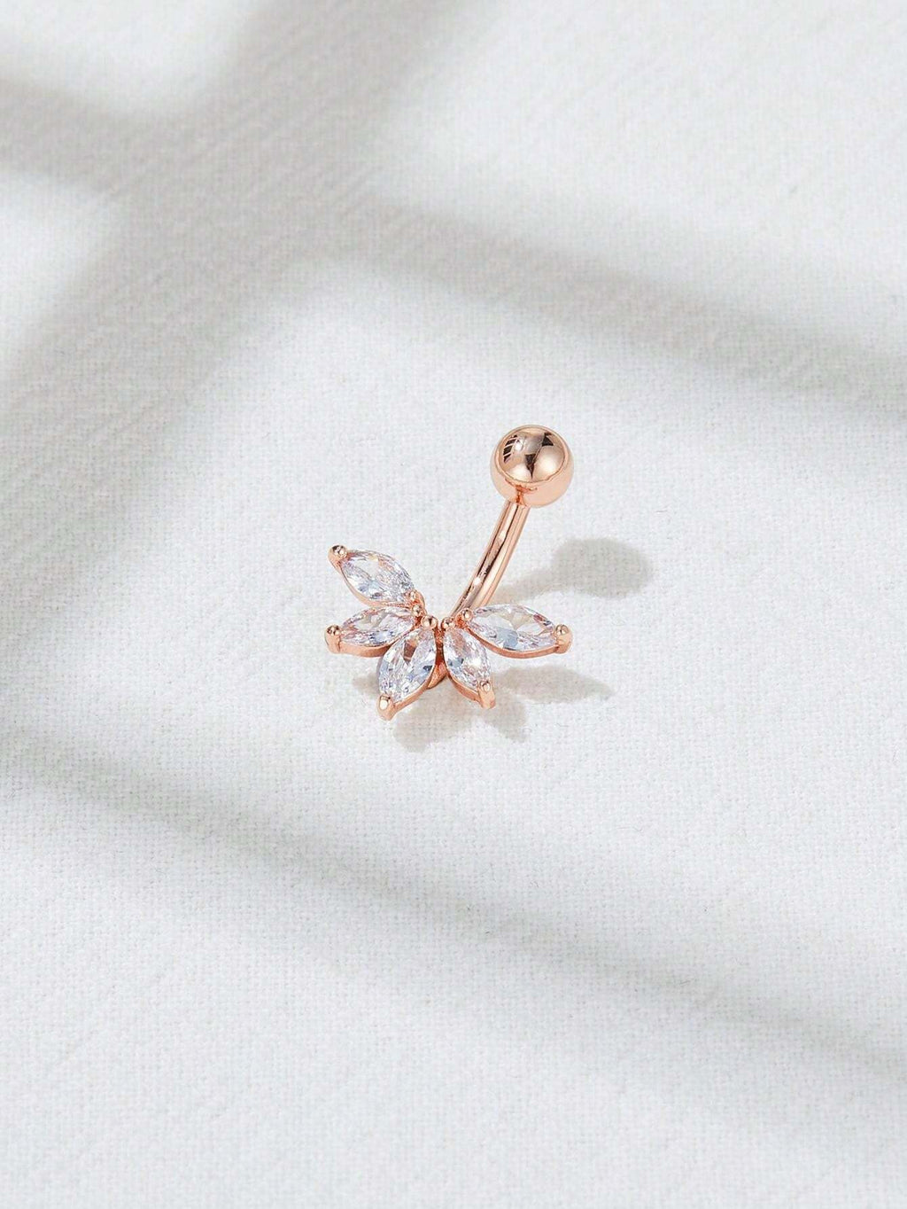 15272 1b-052 1 Pieza Anillo De Acero Inoxidable Con Forma De Hoja De Abanico Y Aro Para El Ombligo