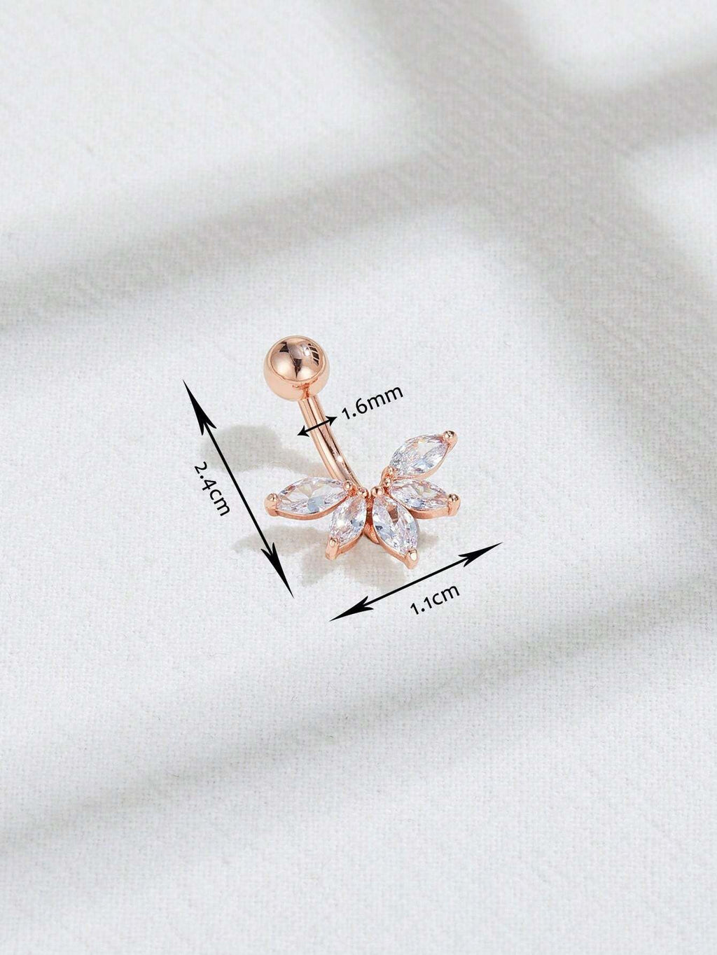 15272 1b-052 1 Pieza Anillo De Acero Inoxidable Con Forma De Hoja De Abanico Y Aro Para El Ombligo