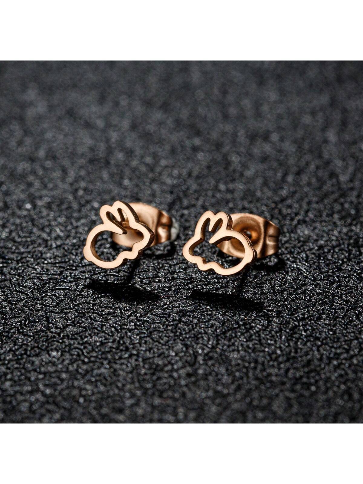 14325 1b-004 Pendientes Diseño Conejo 1 Par