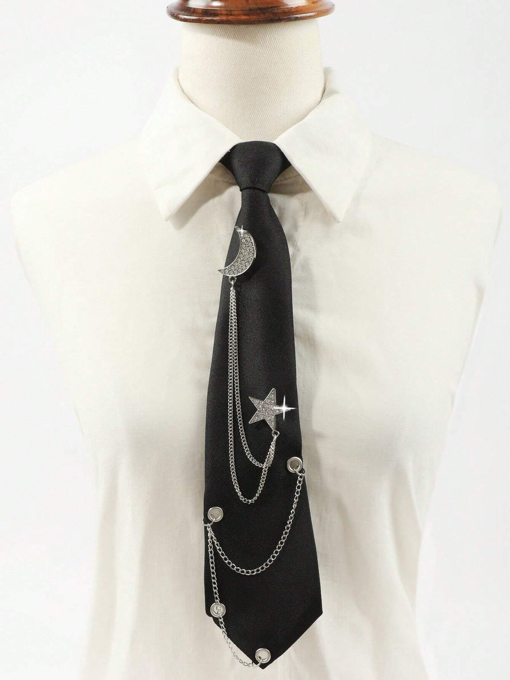 13486 1a-008 Corbata Negra decoradas con estrellas