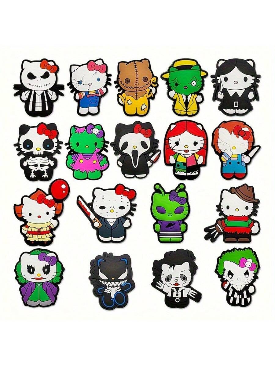 15460 1b-01-01 Pines Diseño Gatitos Halloween 18 Pzas