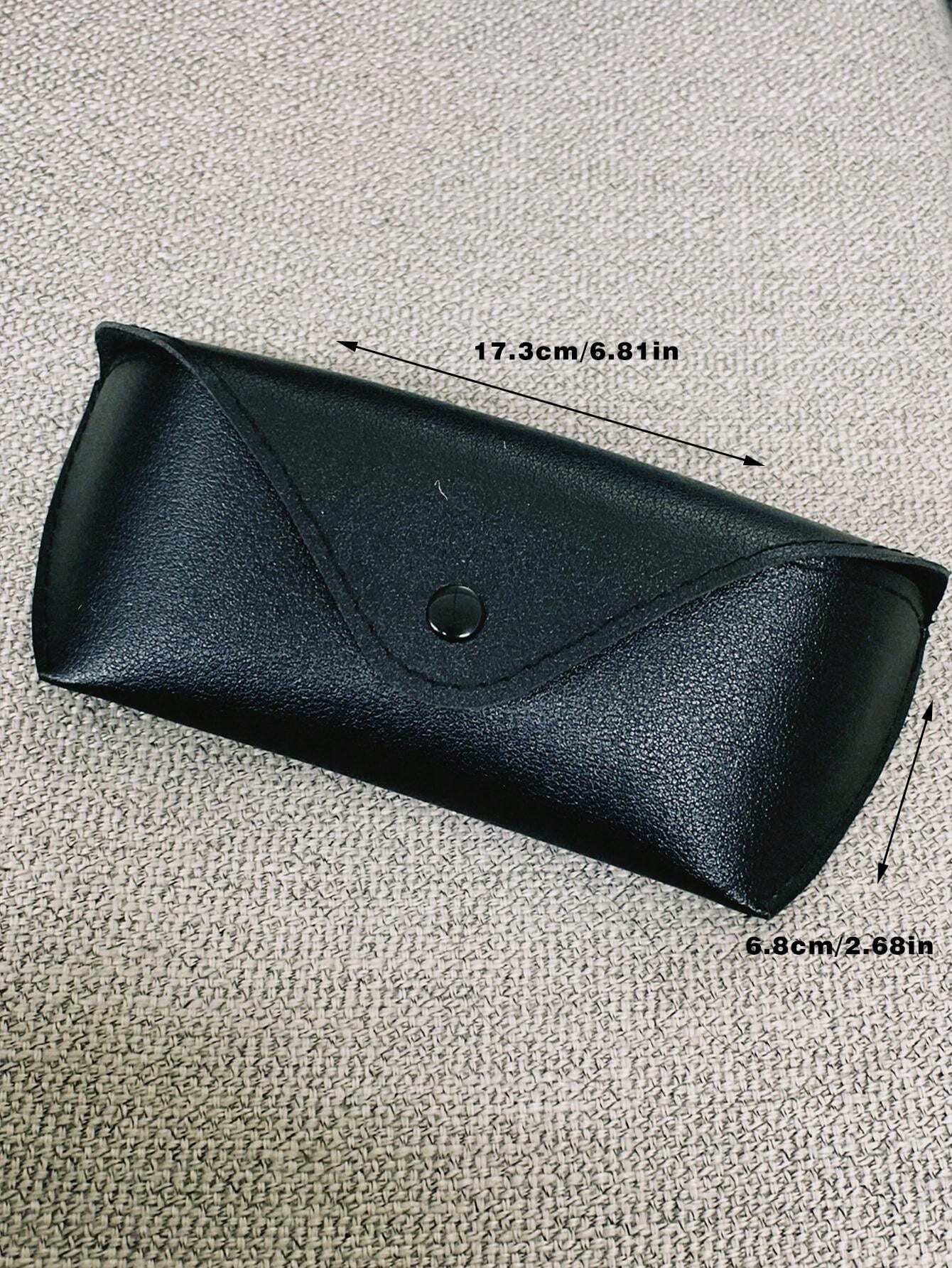11212 1l-388 1 Pieza Bolsa De Gafas De Cuero Pu De Color Sólido Minimalista