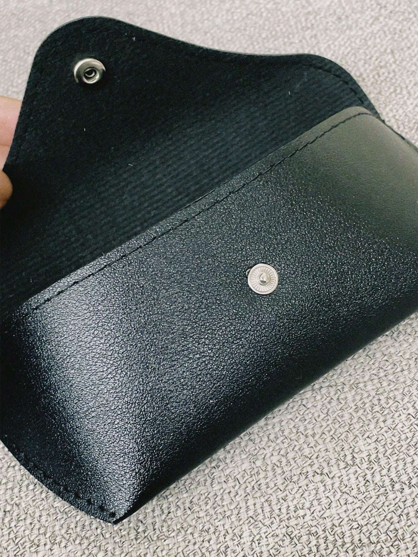 11212 1l-388 1 Pieza Bolsa De Gafas De Cuero Pu De Color Sólido Minimalista