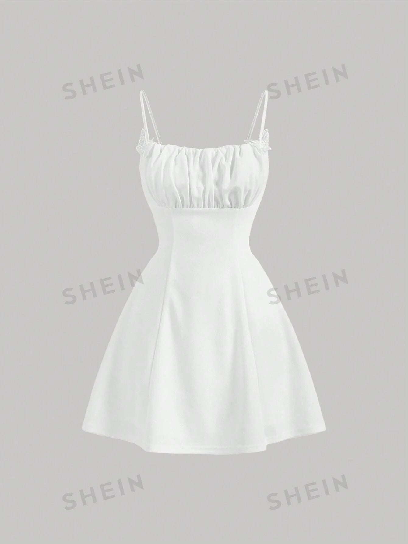 18488 1a-138 Vestido blanco de tirantes con lazo 1 Pza