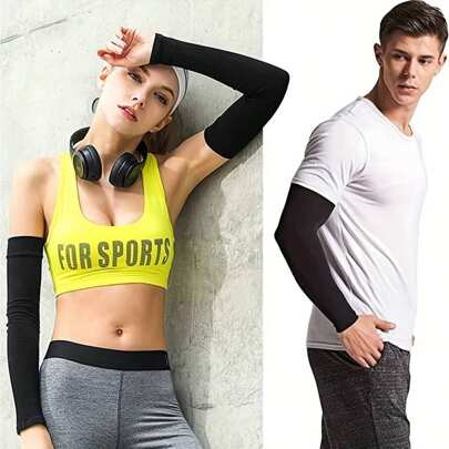 11696 1a-112 1 Par De Mangas De Brazo De Seda De Hielo Sin Dedos Para Protección Solar