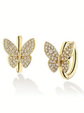 14343 1b-047 Pendientes Diseño Mariposa 1 Par