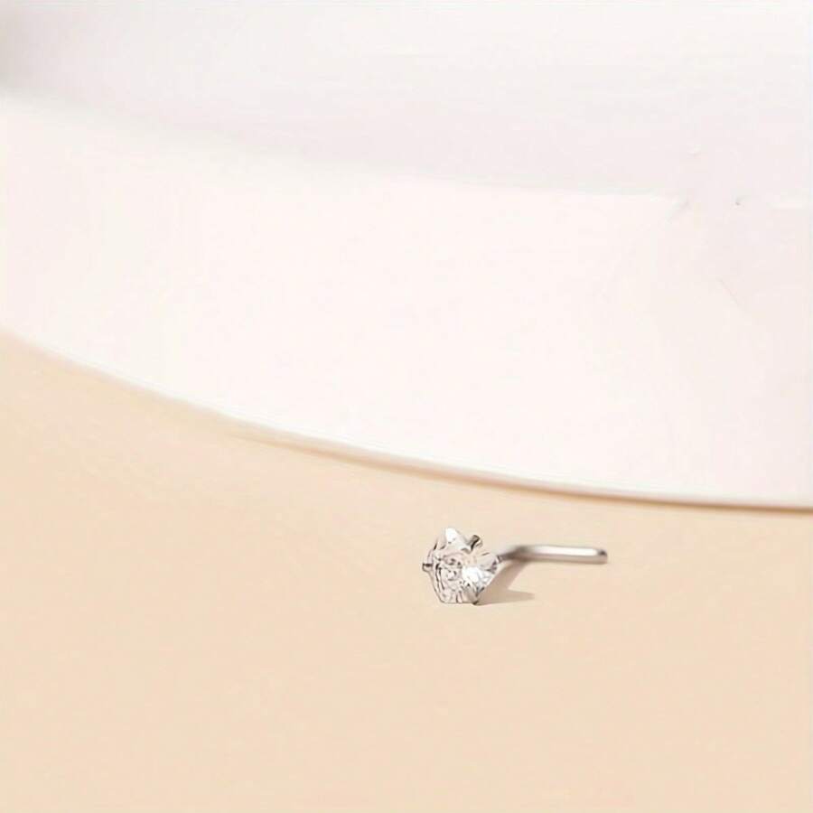 15296 1b-03-10 1 pieza Mini piercing para la nariz en forma de corazón en L