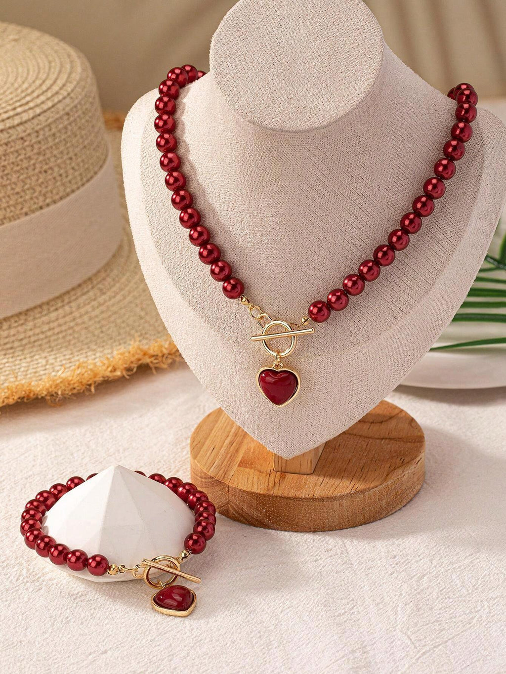 15686 1b-015 collar + pulsera de perlas