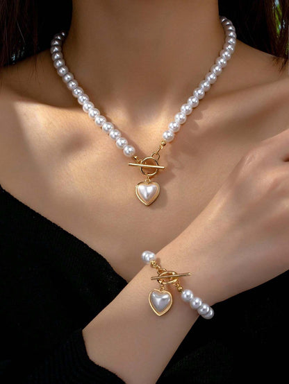 15686 1b-05-08 collar + pulsera de perlas