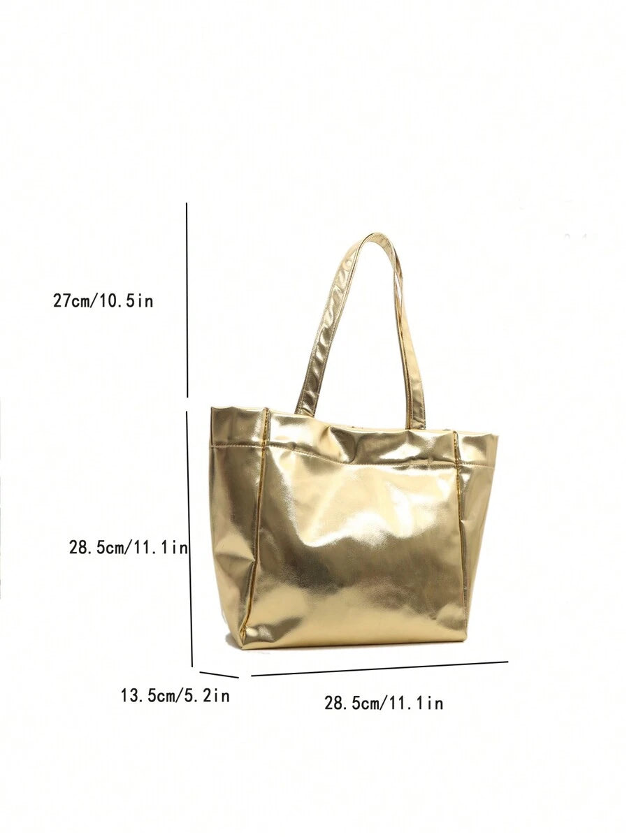 14700 1a-043 Bolso grande de tote holográfico al laser y en colores dulces