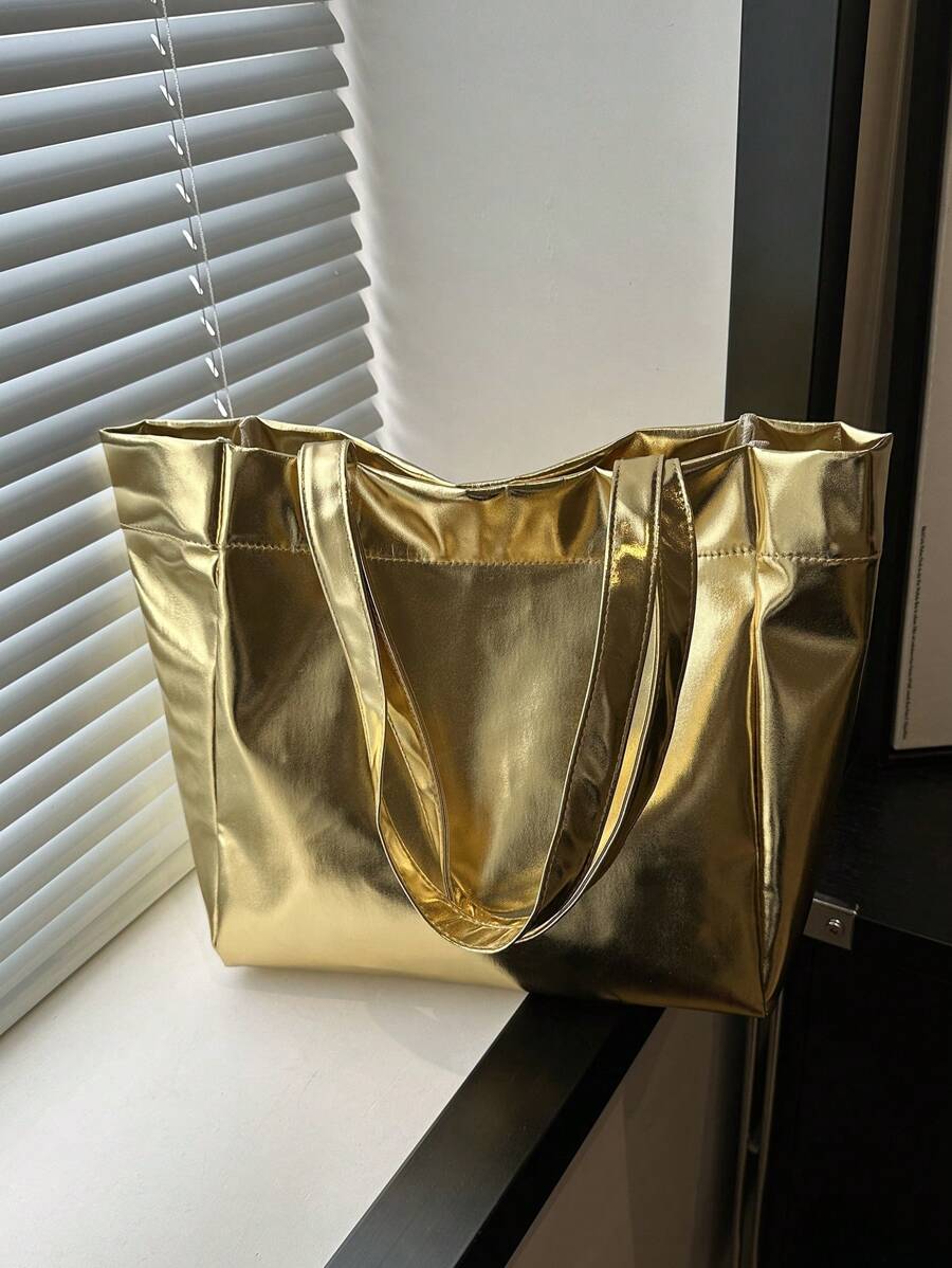 14700 1a-043 Bolso grande de tote holográfico al laser y en colores dulces