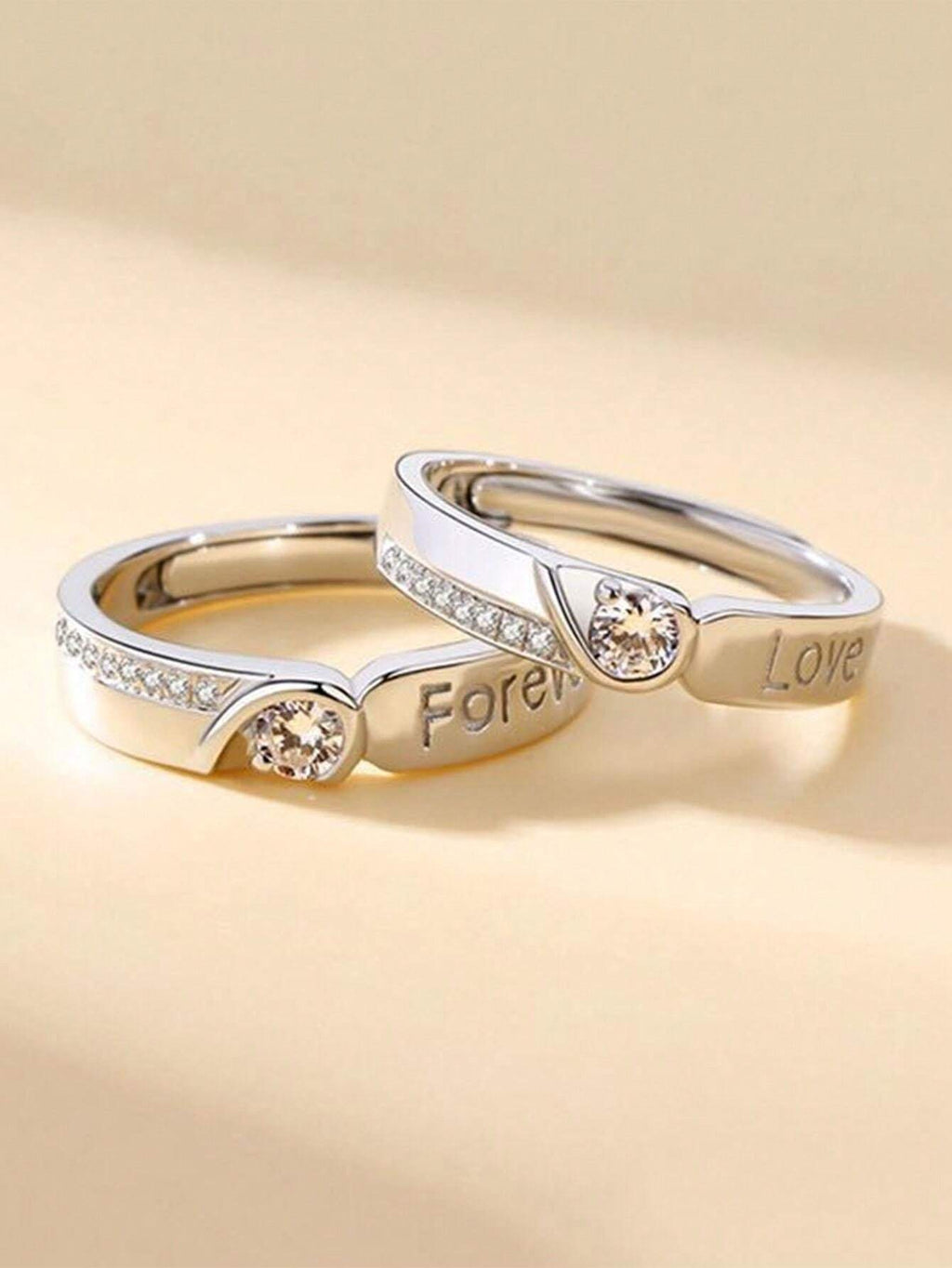 13260 1b-014 Anillo abierto con forma de corazón 2 Pzas