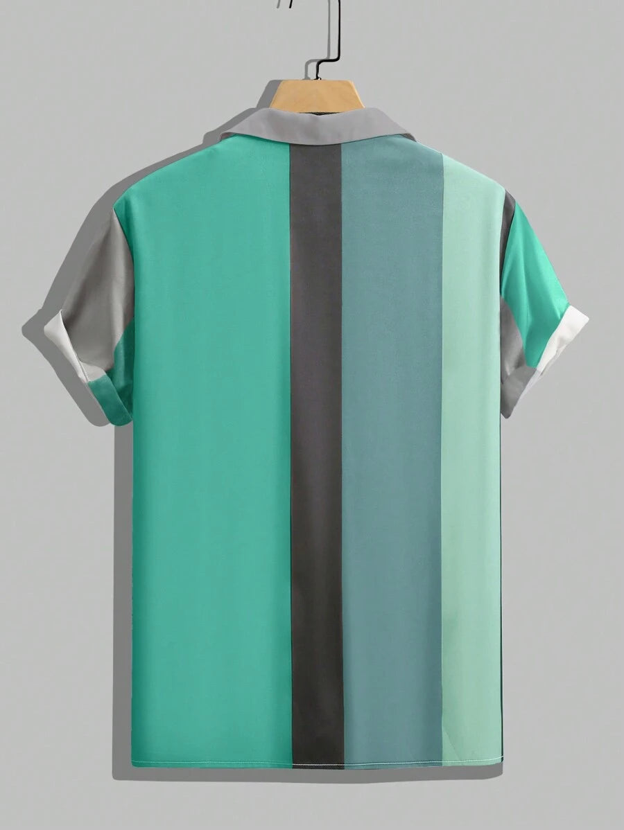 13809 1t-006 Camisa casual de botones de manga corta