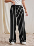 15455 2a-01-08 Pantalones casuales sueltos a rayas 1 Pza