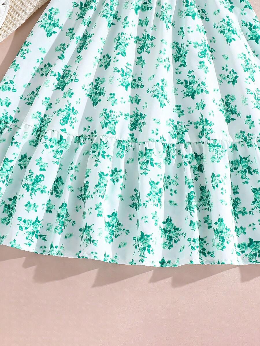 15850 1a-065 Vestido envolvente de flores estampadas con cintura ajustable
