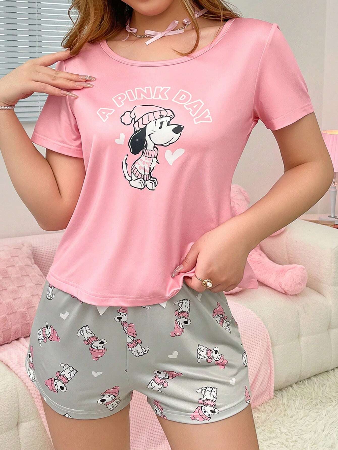 18607 1a-005 Conjunto de pijama de seda 2 Pzas