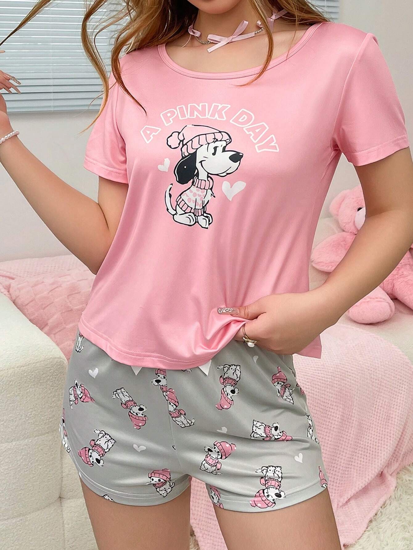 18607 1a-005 Conjunto de pijama de seda 2 Pzas