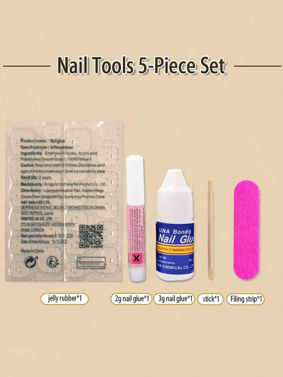 19078 1b-075 Herramientas Para Poner Uñas Postizas 5 Pzas