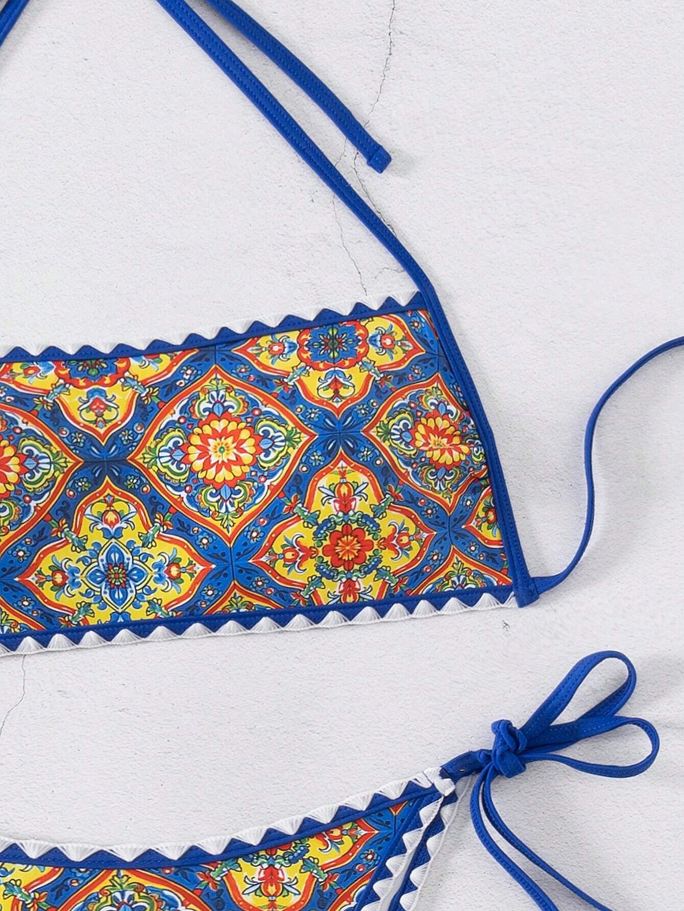 19948 1a-009 Conjunto de bikini sexy con estampado floral 2Pzs