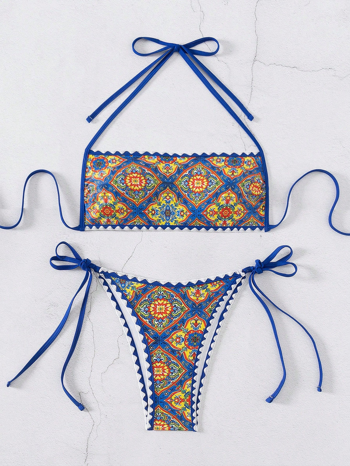 19948 1a-009 Conjunto de bikini sexy con estampado floral 2Pzs