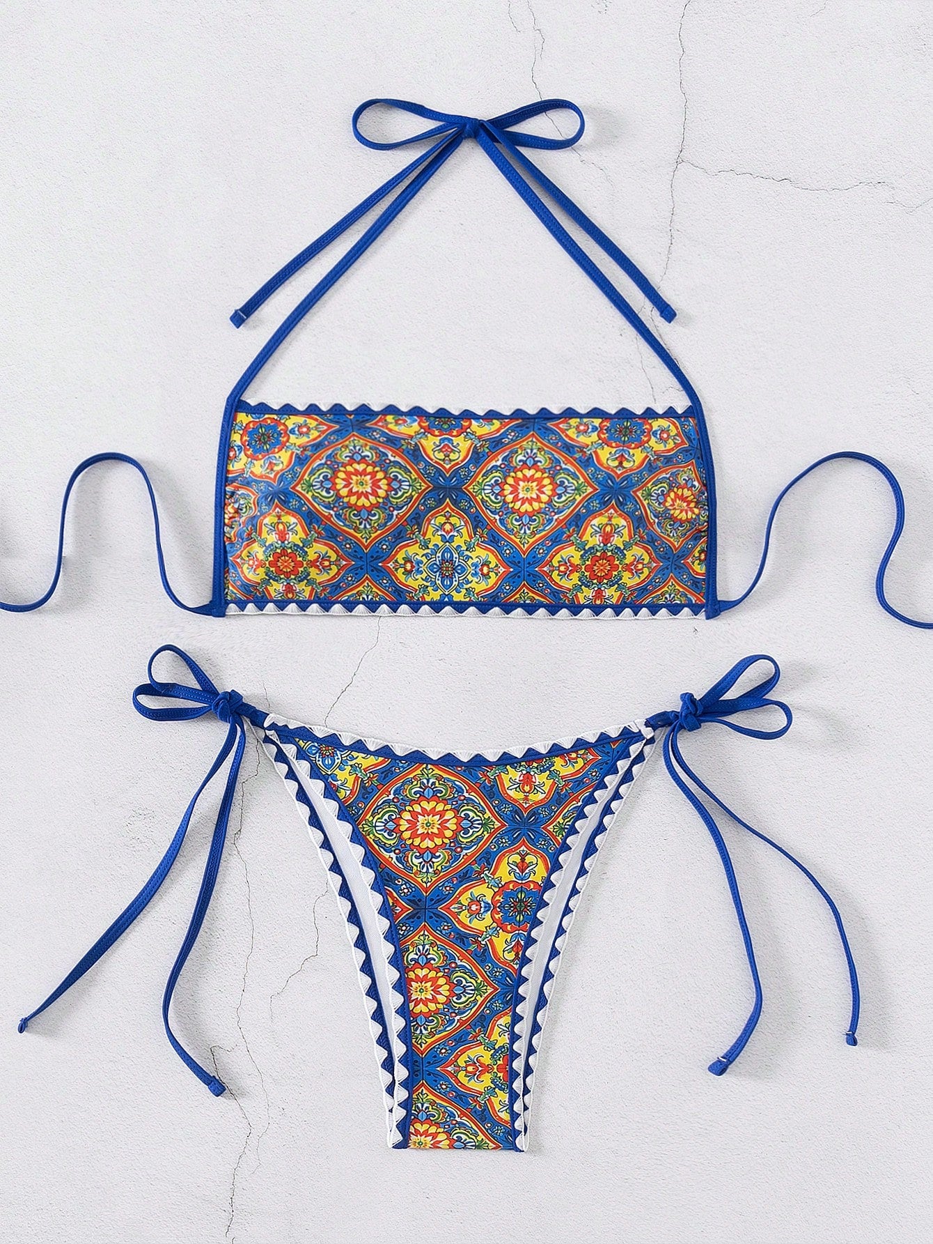 19948 1a-009 Conjunto de bikini sexy con estampado floral 2Pzs