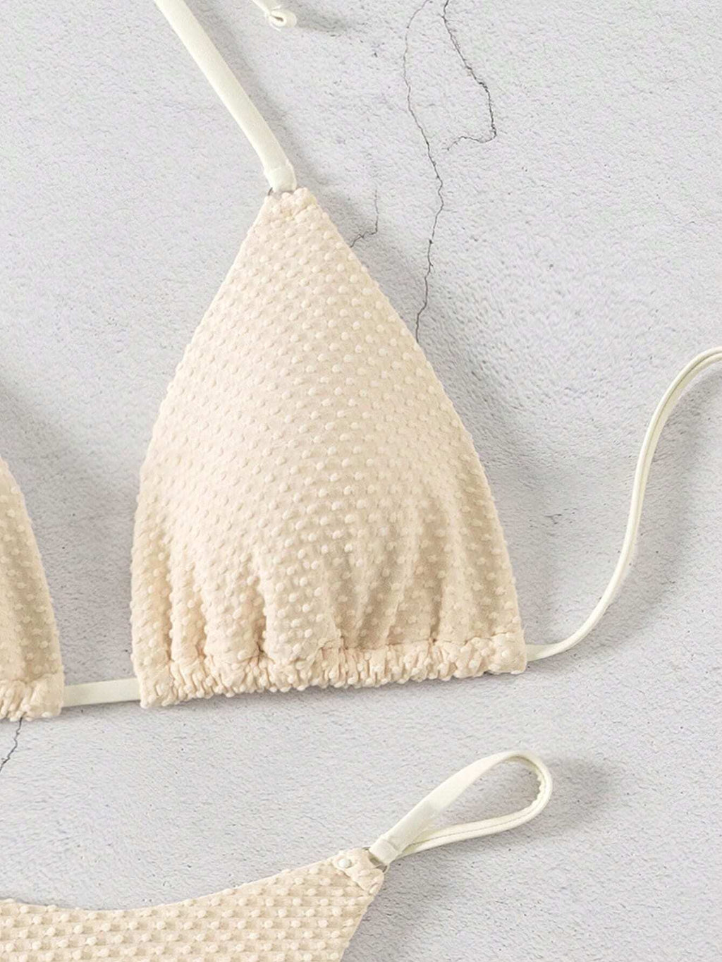 19906 1a-082 Bikini sexy para mujer con cuello halter de unicolor  2PZS