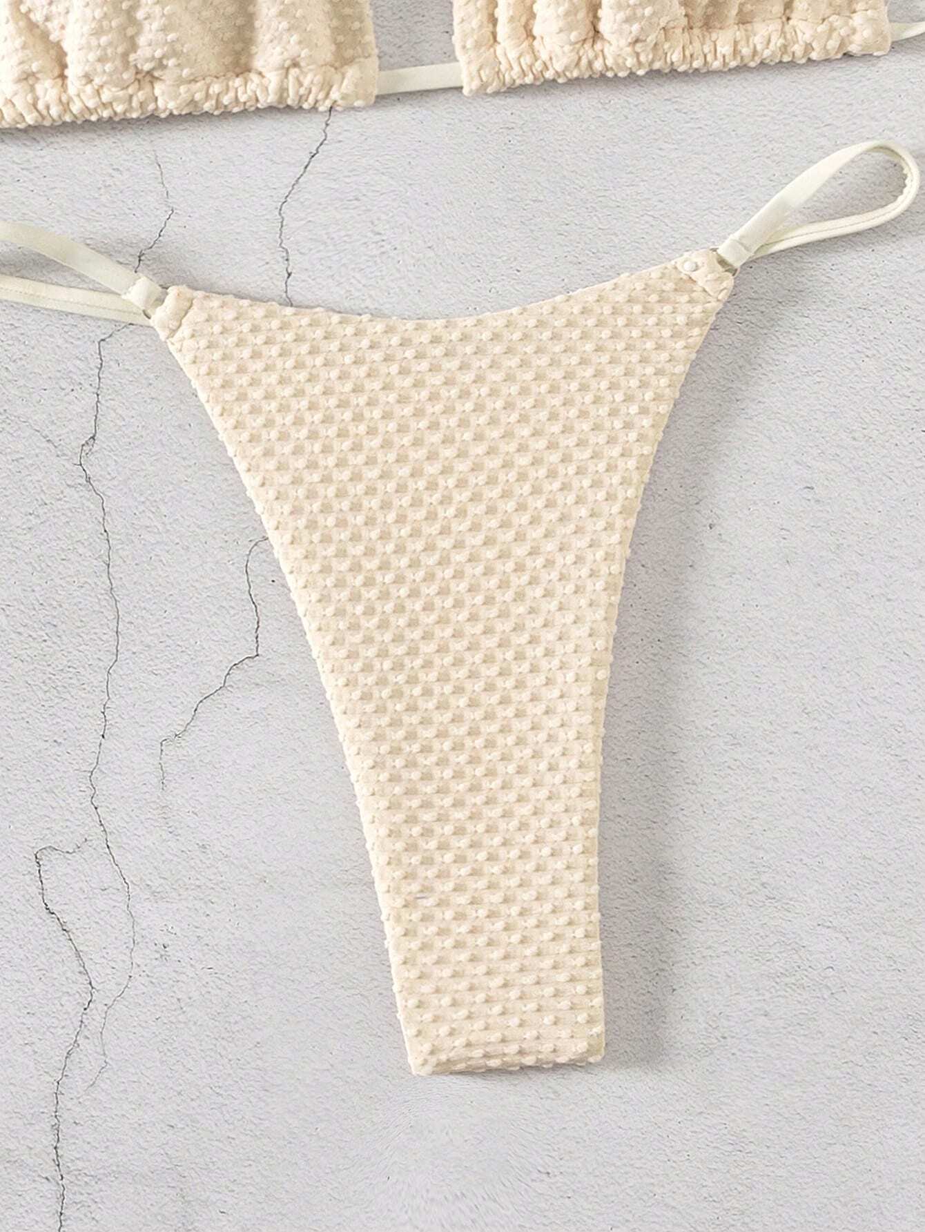 19906 1a-082 Bikini sexy para mujer con cuello halter de unicolor  2PZS