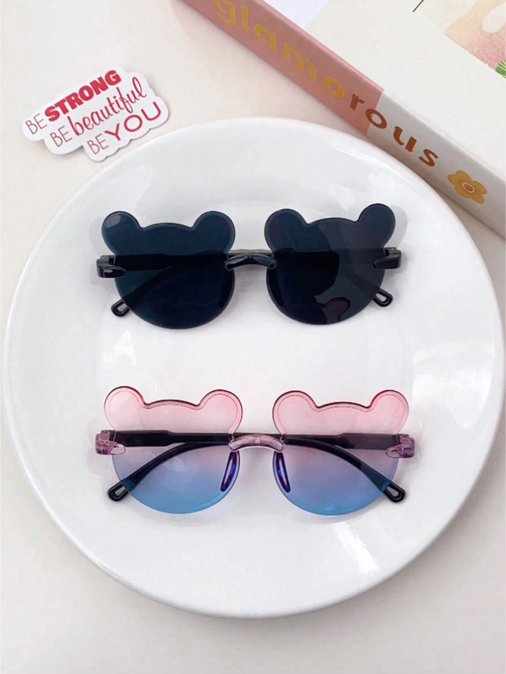 14044 1l-400 Gafas de sol de diseño de oso 2 Pzas