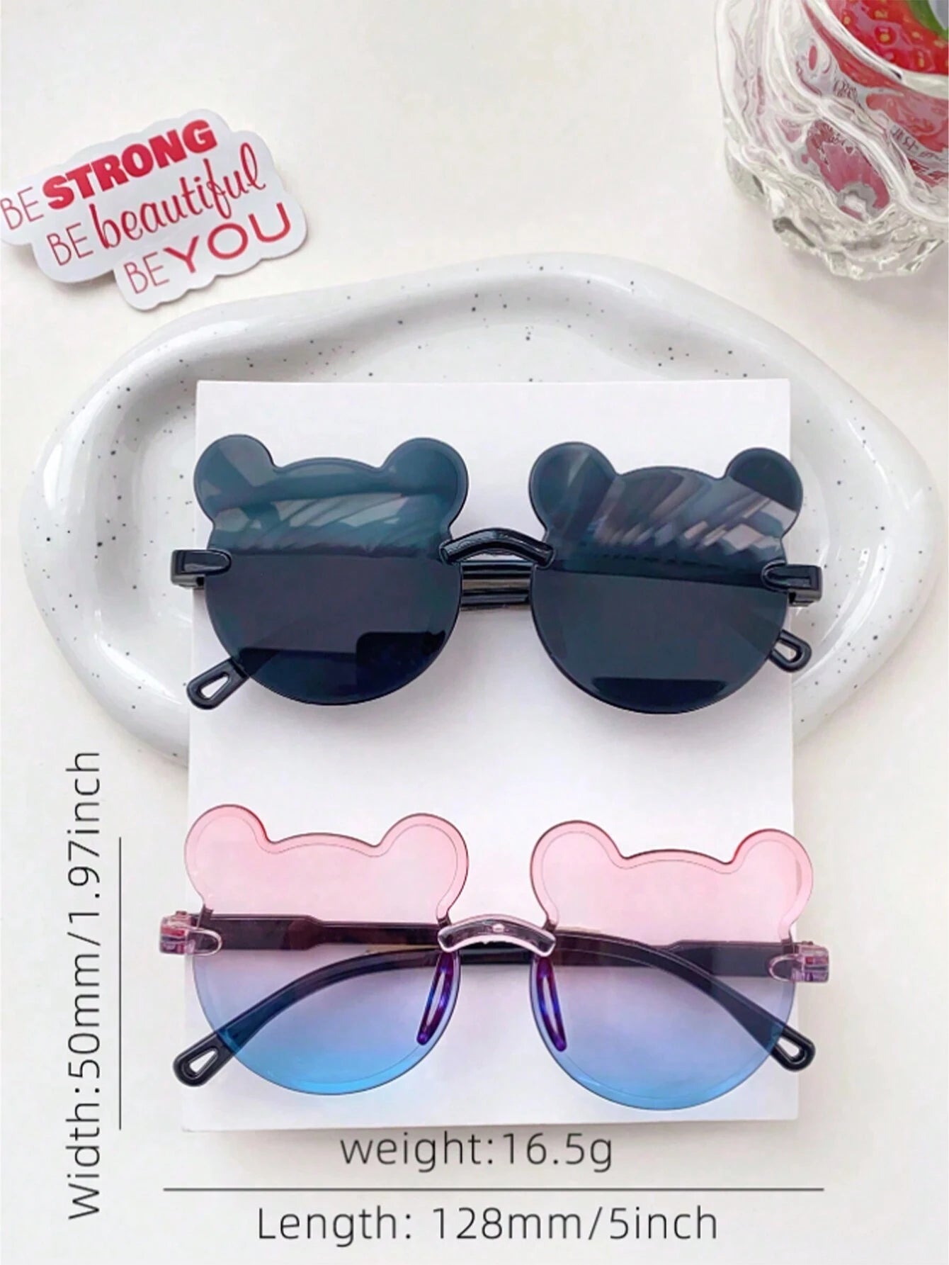 14044 1l-400 Gafas de sol de diseño de oso 2 Pzas