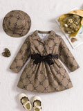 13939 1t-002 vestido de niña con estampado y gorro