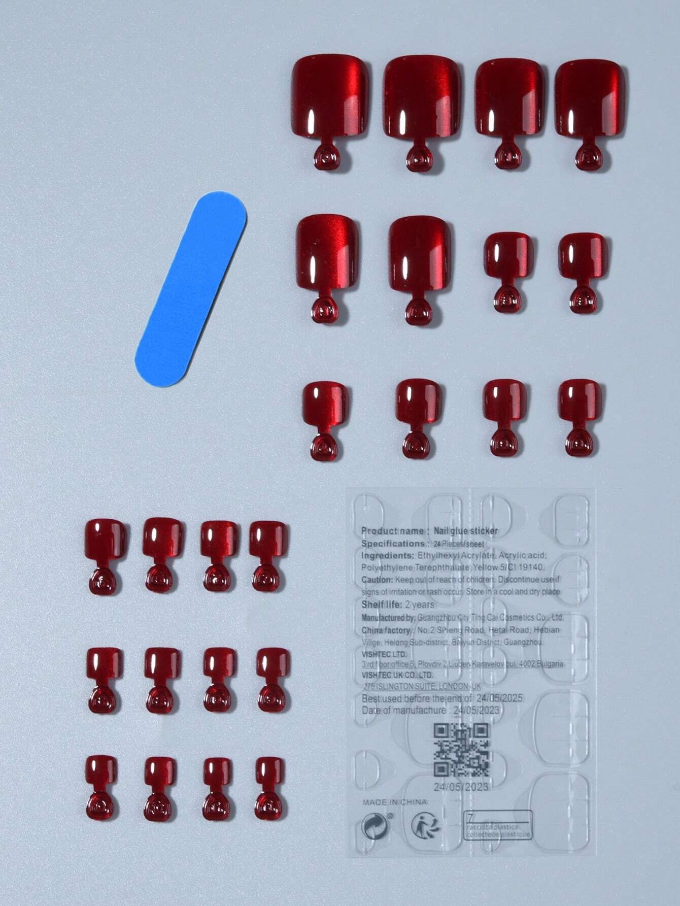 18516 1b-173 Uñas postizas acrílicas 24 Pzas