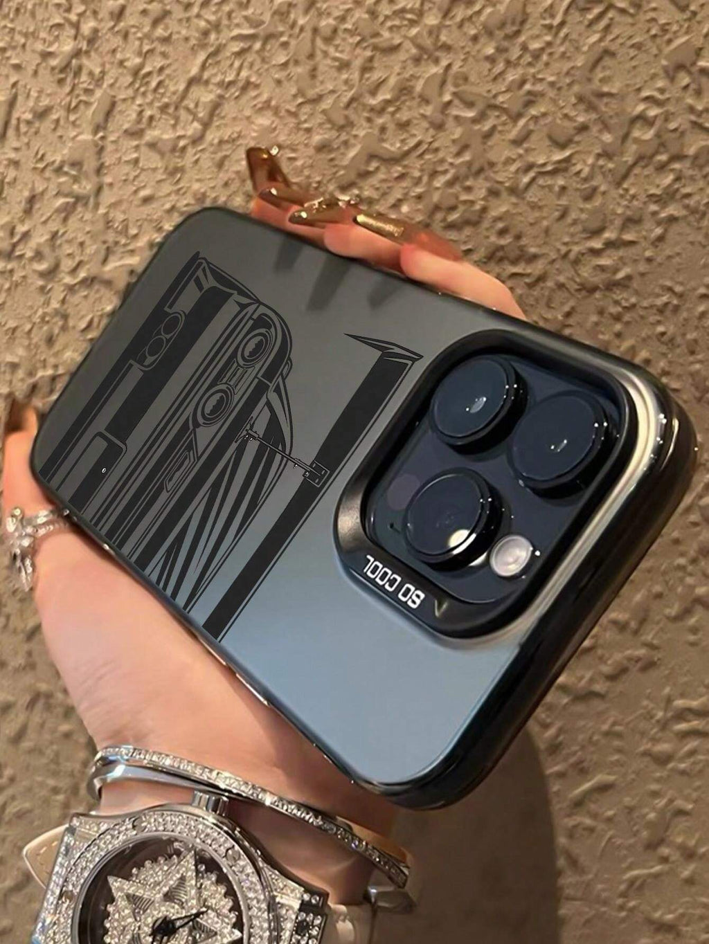 16956 2t-014 Funda de teléfono con patrón de carreras 1 Pza