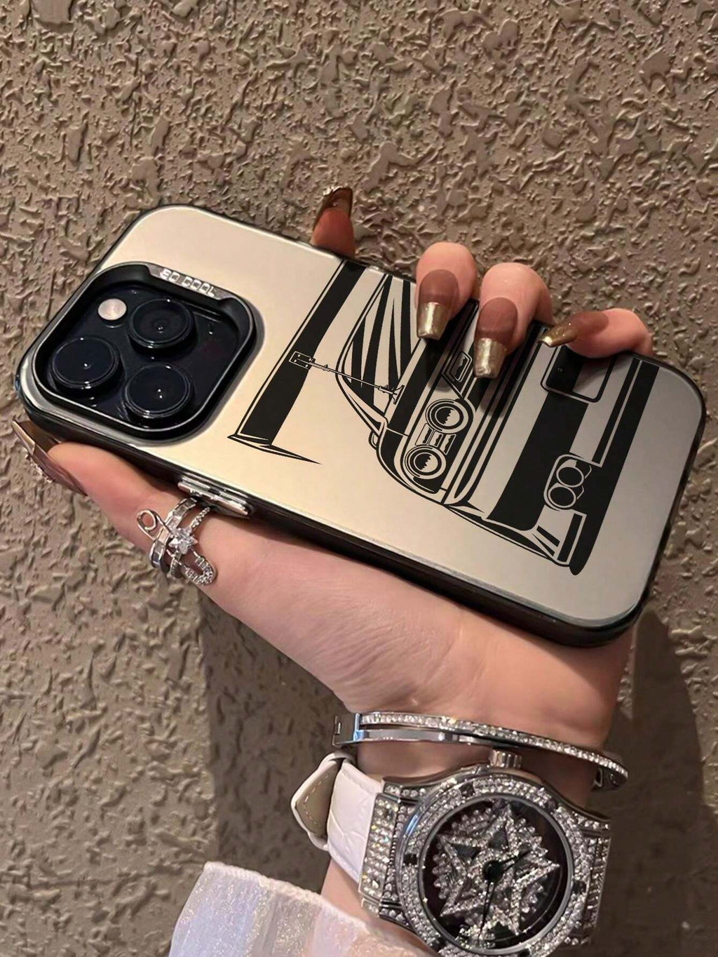 16956 2t-014 Funda de teléfono con patrón de carreras 1 Pza