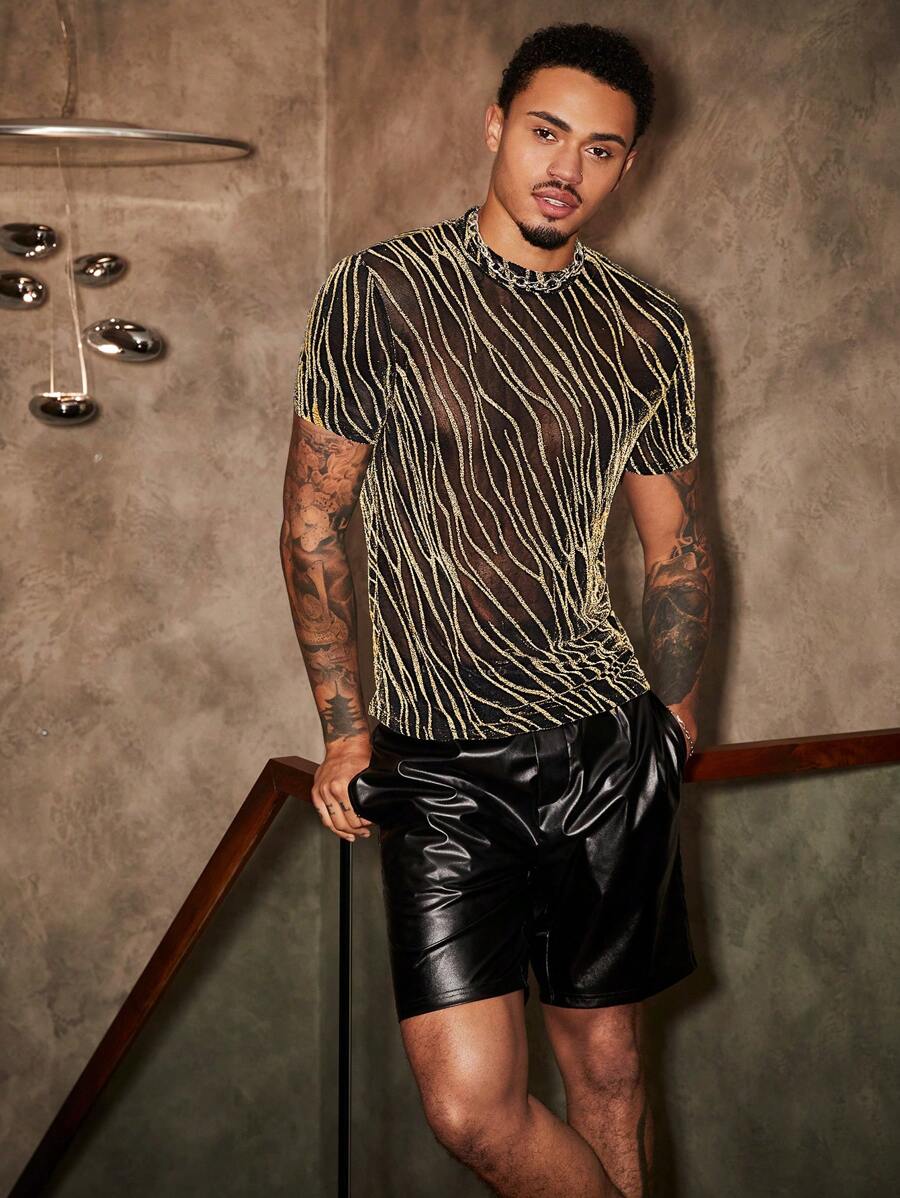 13887 2a-01-15 Conjunto de camiseta casual de manga corta y pantalones cortos de malla