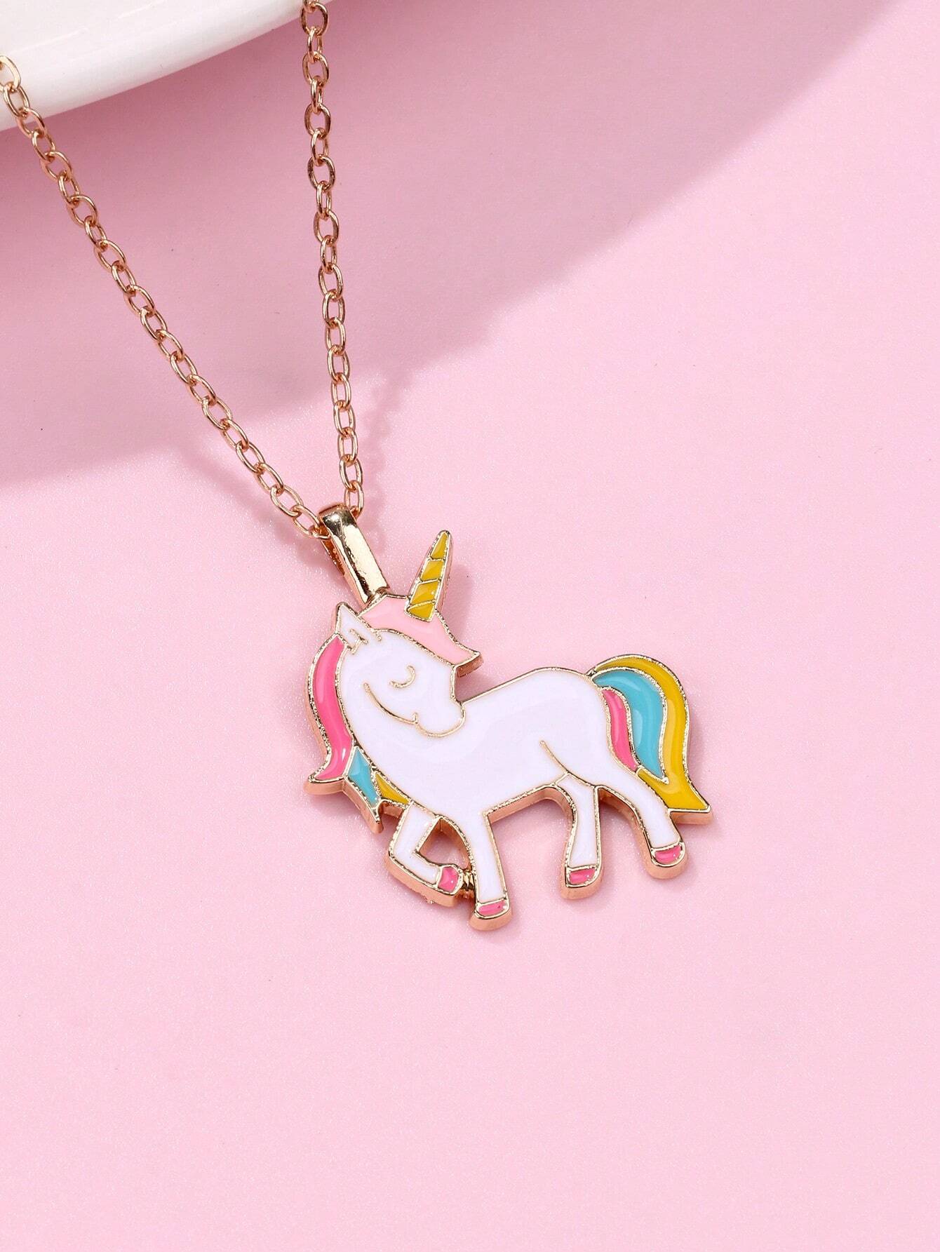16649 1b-037 Collar con dije de unicornio niña 1 Pza