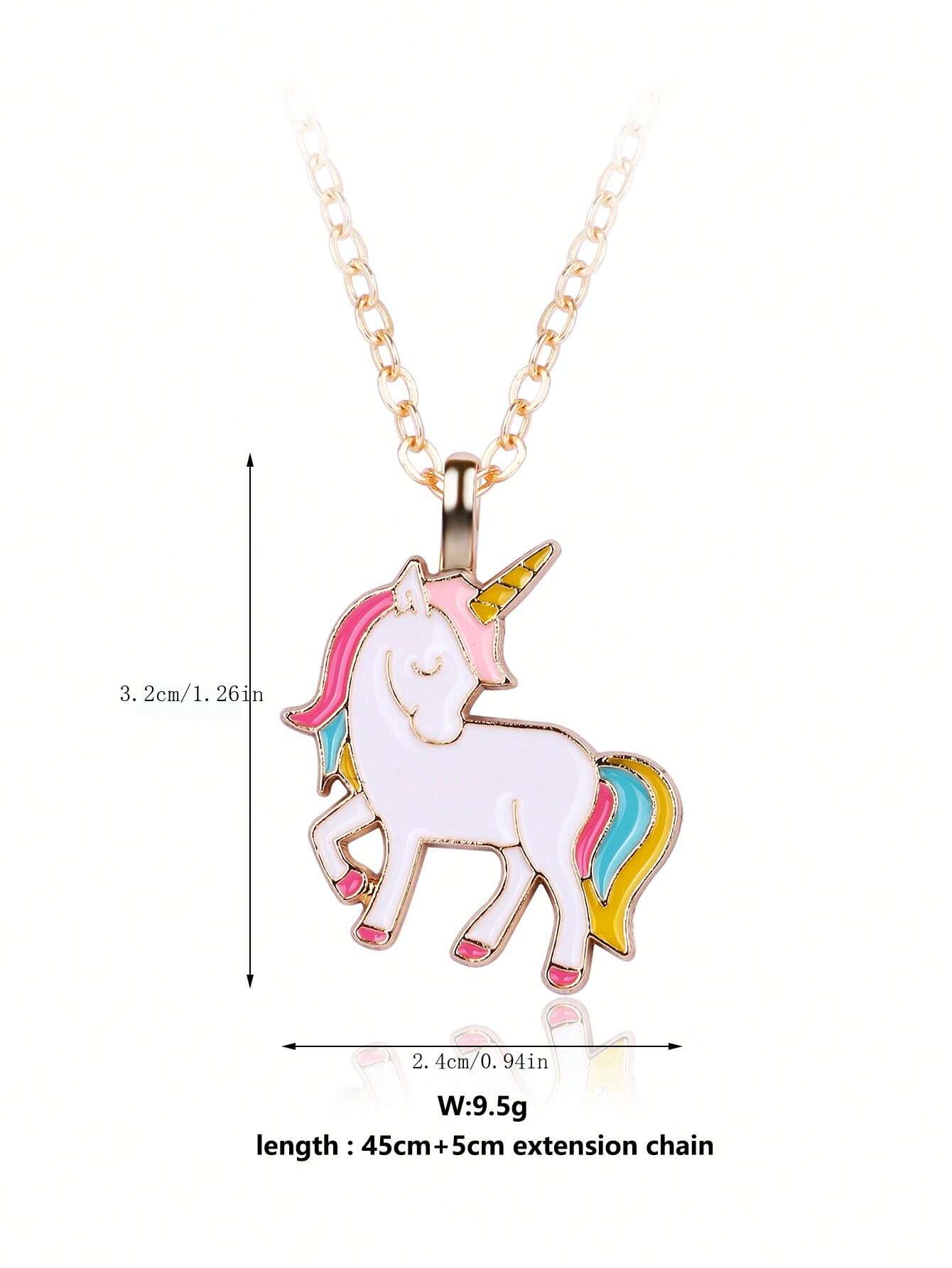 16649 1b-037 Collar con dije de unicornio niña 1 Pza
