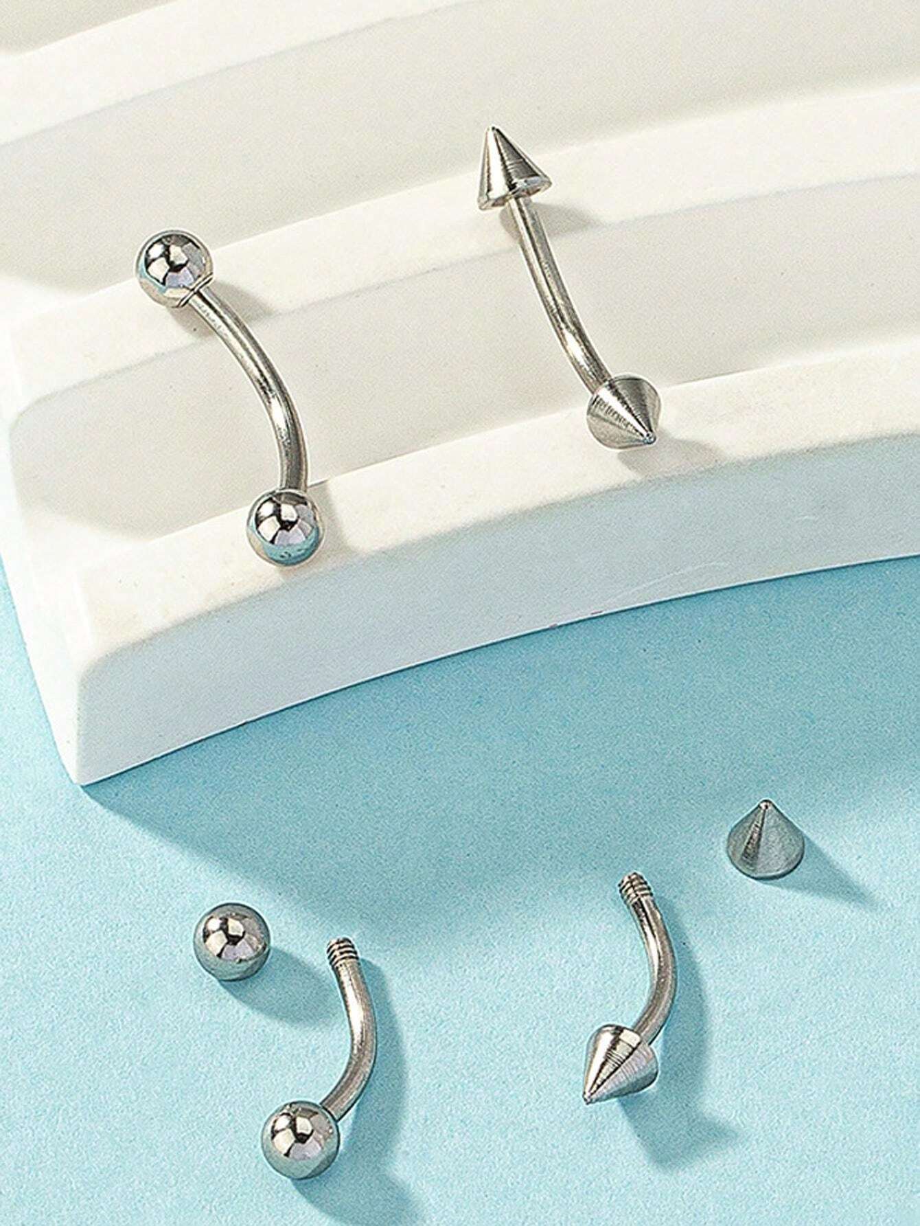 13266 1b-014 Piercing de ceja de barra curva 4 Pzas