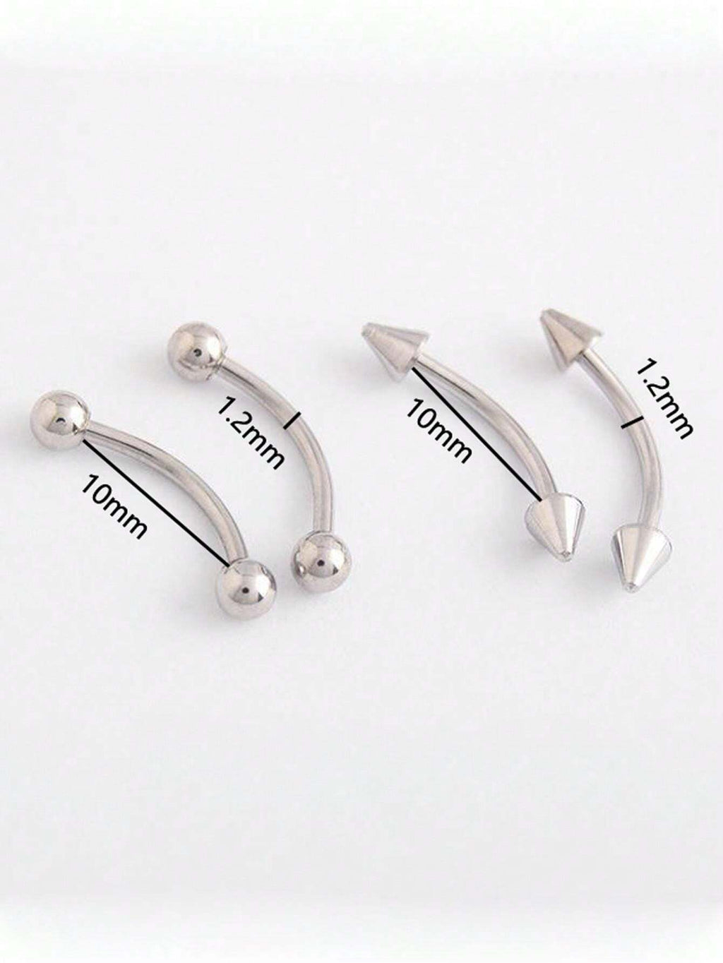 13266 1b-014 Piercing de ceja de barra curva 4 Pzas